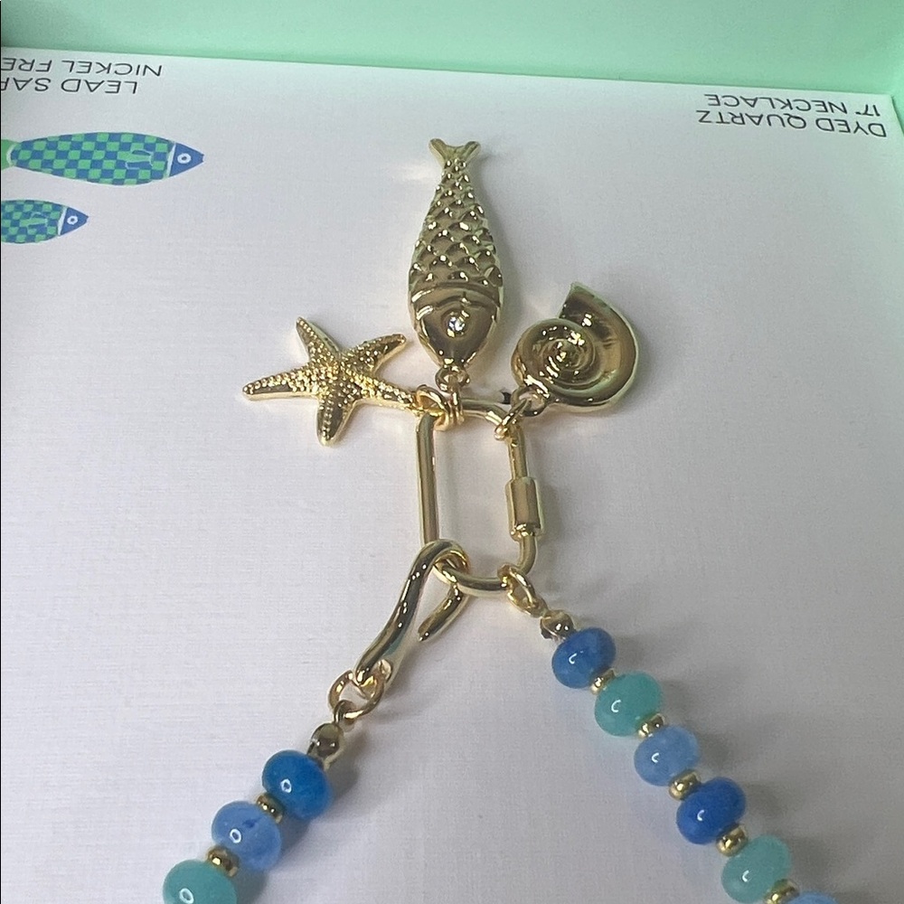 Piper K | Dyed Quartz Fish Starfish Seashell Coastal The Cape Necklace - Picture 9 of 9